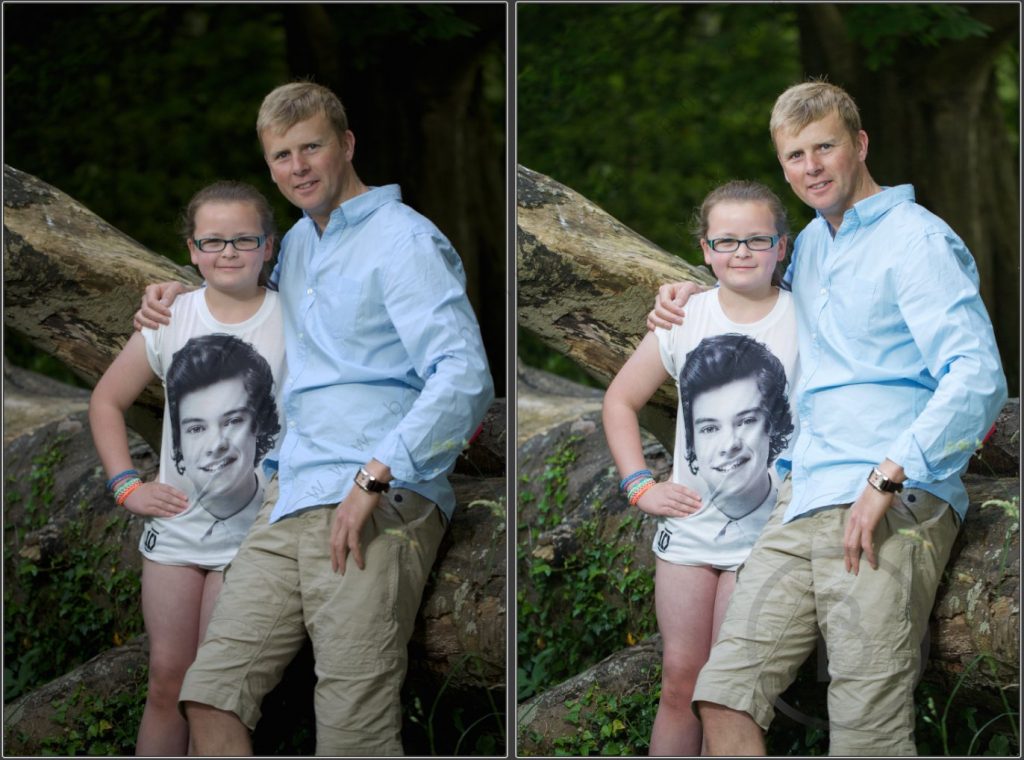 Portrait Before vs After processing the photo - Brosnan Photography